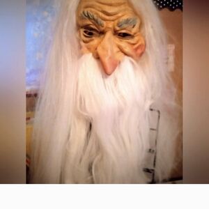 White Long Beard Wizards Mask